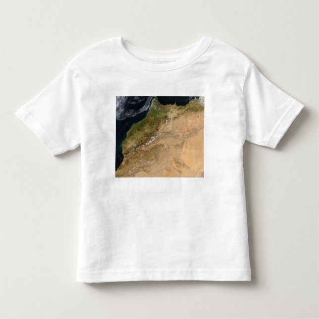 Camiseta Infantil Vista de satélite de Marrocos (Frente)