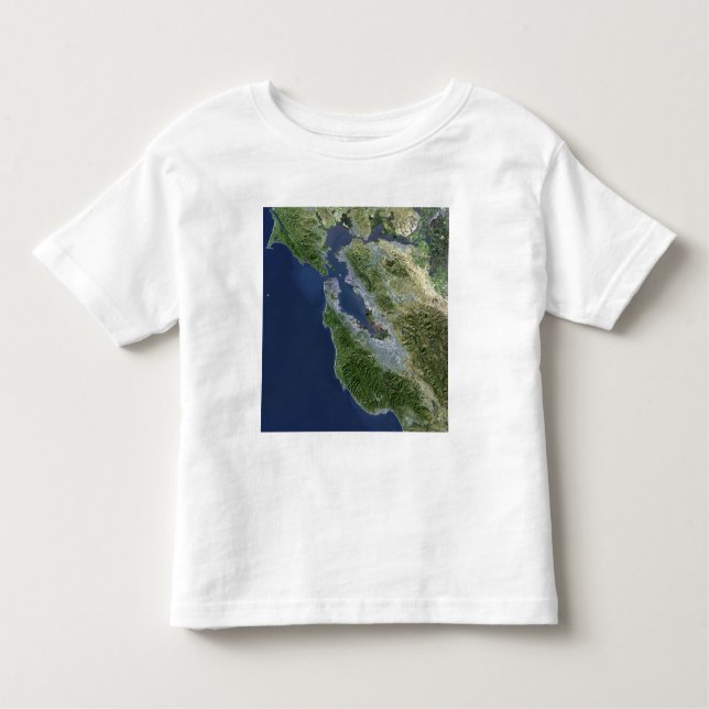 Camiseta Infantil Vista de satélite de São Francisco, Califórnia (Frente)