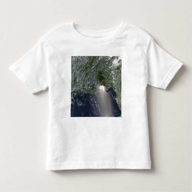 Camiseta Infantil Vista de satélite de um derramar de petróleo (Frente)