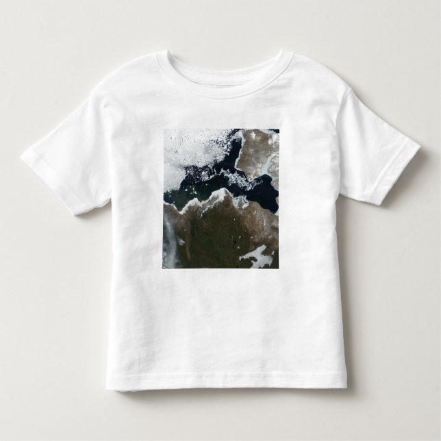 Camiseta Infantil Vista de satélite do noroeste do Canadá (Frente)