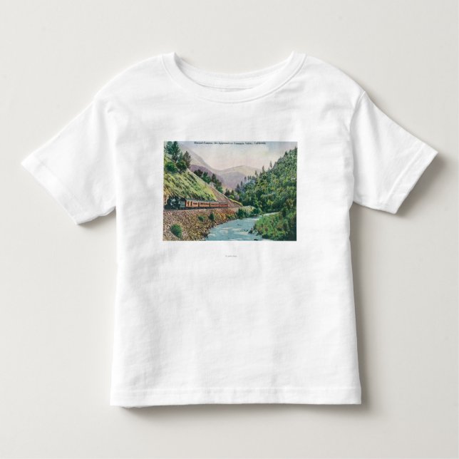 Camiseta Infantil Vista de um trem que vai ao vale de Yosemite (Frente)