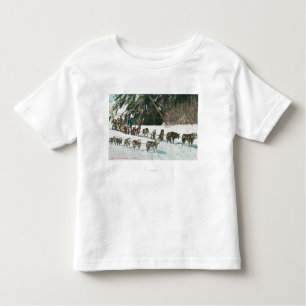Camiseta Infantil Vista de uma equipe ronca do Cão-Trenó
