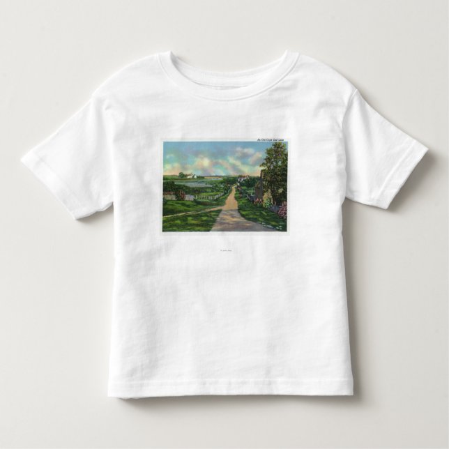 Camiseta Infantil Vista de uma pista velha de Cape Cod (Frente)