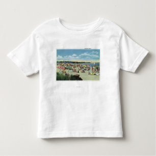 Camiseta Infantil Vista de uma praia aglomerada de Craigville