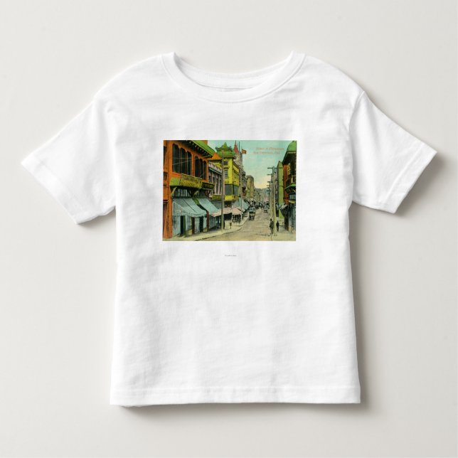 Camiseta Infantil Vista de uma rua de Chinatown (Frente)