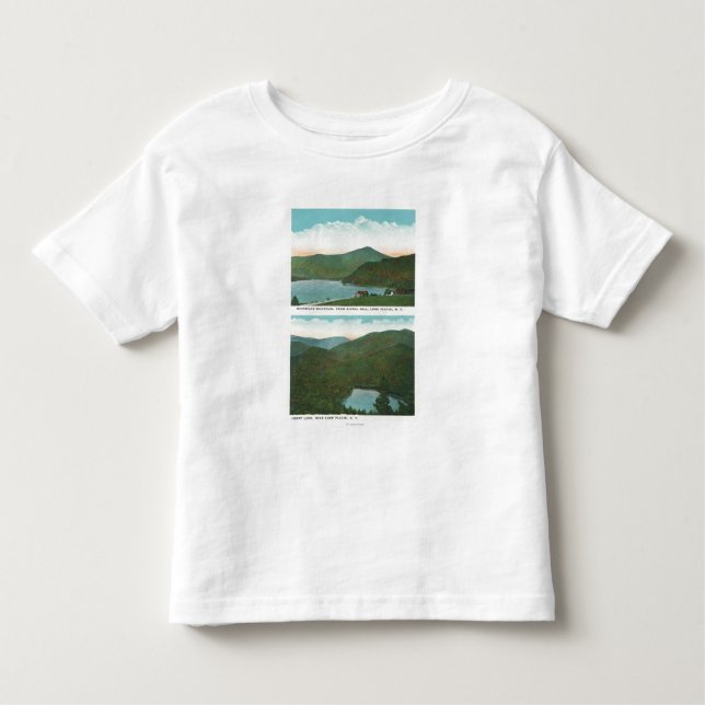Camiseta Infantil Vista de Whiteface Mt do monte do sinal, coração (Frente)