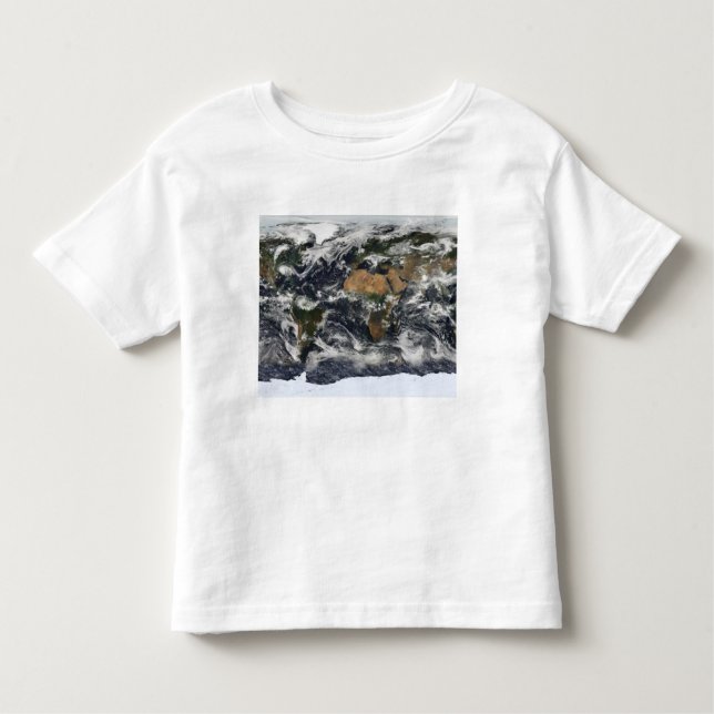 Camiseta Infantil Vista detalhada por satélite da Terra (Frente)