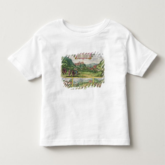 Camiseta Infantil Vista do Alhambra, 'de Civitates Orbis Terrar (Frente)