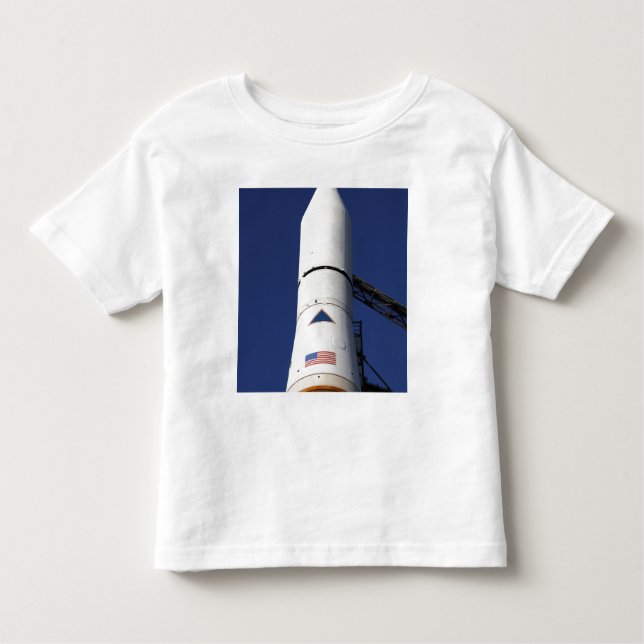 Camiseta Infantil Vista do cone do nariz do foguete Delta IV (Frente)