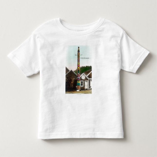 Camiseta Infantil Vista do corvo TotempoleWrangell, AK (Frente)