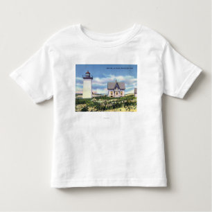 Camiseta Infantil Vista do farol de madeira da extremidade
