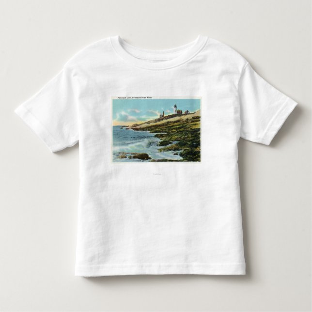 Camiseta Infantil Vista do farol de Pemaquid (Frente)