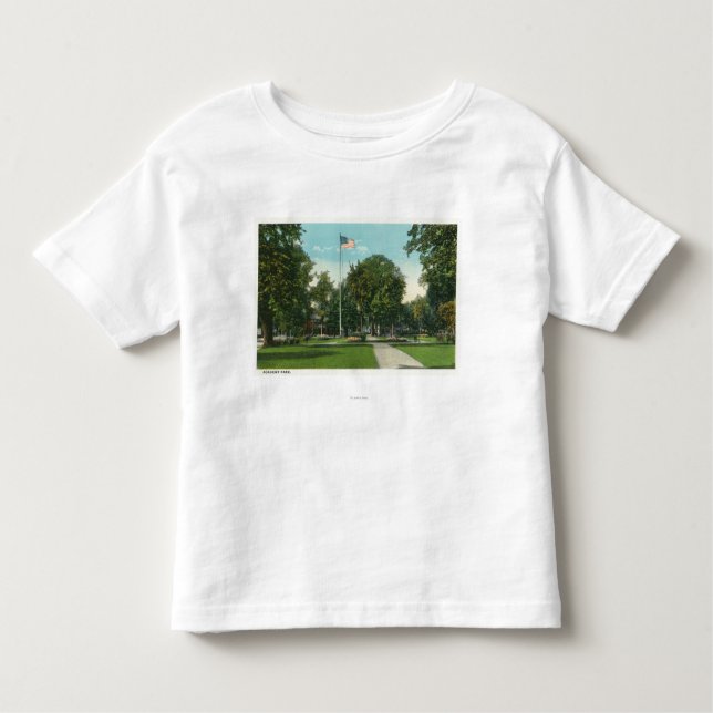 Camiseta Infantil Vista do Flagpole no parque da academia (Frente)