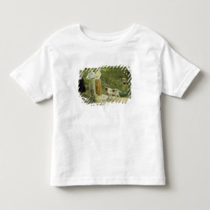 Camiseta Infantil Vista do jardim do artista com suas filhas