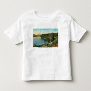 Camiseta Infantil Vista do lago do tanoeiro Hwy de Fenimore
