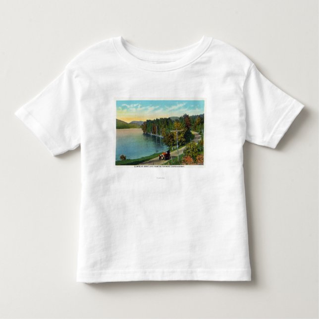 Camiseta Infantil Vista do lago do tanoeiro Hwy de Fenimore (Frente)