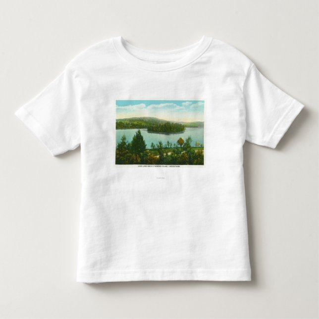 Camiseta Infantil Vista do lago loon e da ilha de Blythewood (Frente)