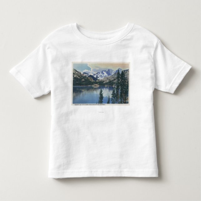 Camiseta Infantil Vista do lago shadow, serra montanhas de Nevada (Frente)