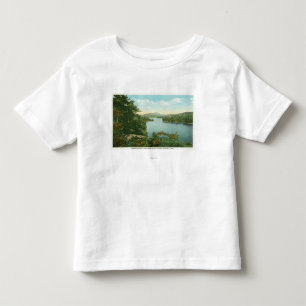 Camiseta Infantil Vista do mais baixo lago Saranac da ilha do blefe