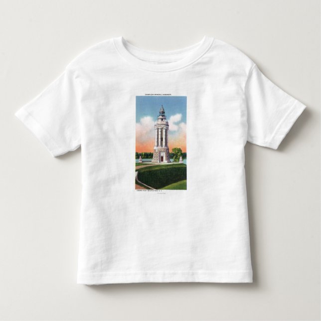 Camiseta Infantil Vista do monumento do memorial de Champlain (Frente)