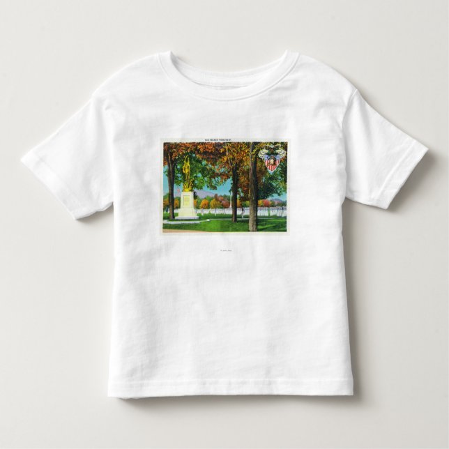 Camiseta Infantil Vista do monumento francês, soldados dentro (Frente)