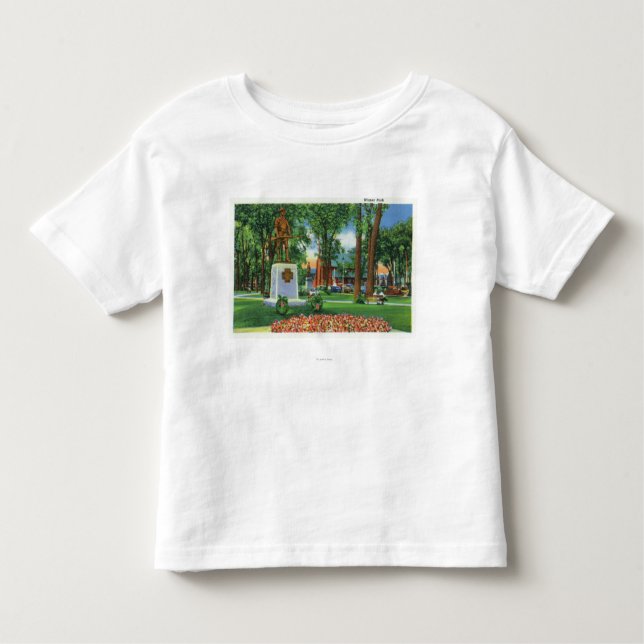 Camiseta Infantil Vista do monumento no parque de Wisner (Frente)