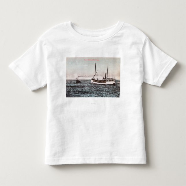 Camiseta Infantil Vista do navio a vapor ElizabethBandon, OU (Frente)