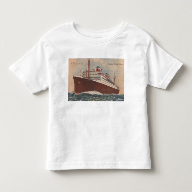 Camiseta Infantil Vista do navio de cruzeiros de S.S. Manhattan (Frente)