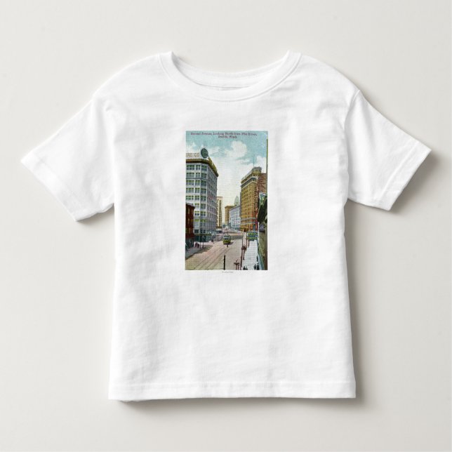 Camiseta Infantil Vista do norte da segunda avenida da rua de Pike (Frente)