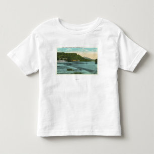 Camiseta Infantil Vista do rio e da represa de Chenango