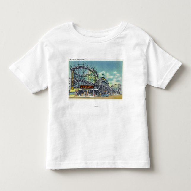 Camiseta Infantil Vista do roller coaster do ciclone # 2 (Frente)