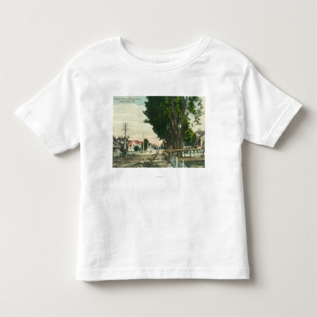 Camiseta Infantil Vista do sul da rua castanha-aloirada (Frente)