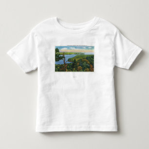 Camiseta Infantil Vista do sul do lago da luz da rocha da separaçã