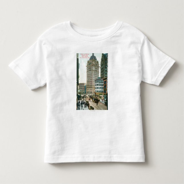 Camiseta Infantil Vista do sul na rua de Kearny da rua do cargo (Frente)
