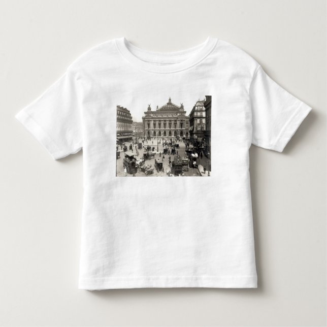 Camiseta Infantil Vista do teatro da ópera de Paris, 1890-99 (Frente)