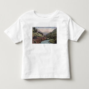Camiseta Infantil Vista do trem que entra no vale de Yosemite