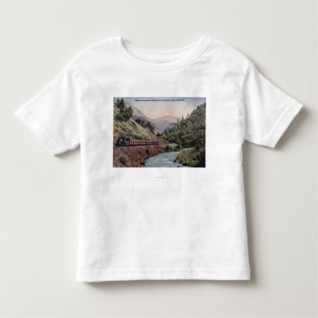 Camiseta Infantil Vista do trem que entra no vale de Yosemite (Frente)