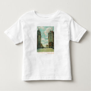 Camiseta Infantil Vista dos arranha-céus que sobreviveram a 1906