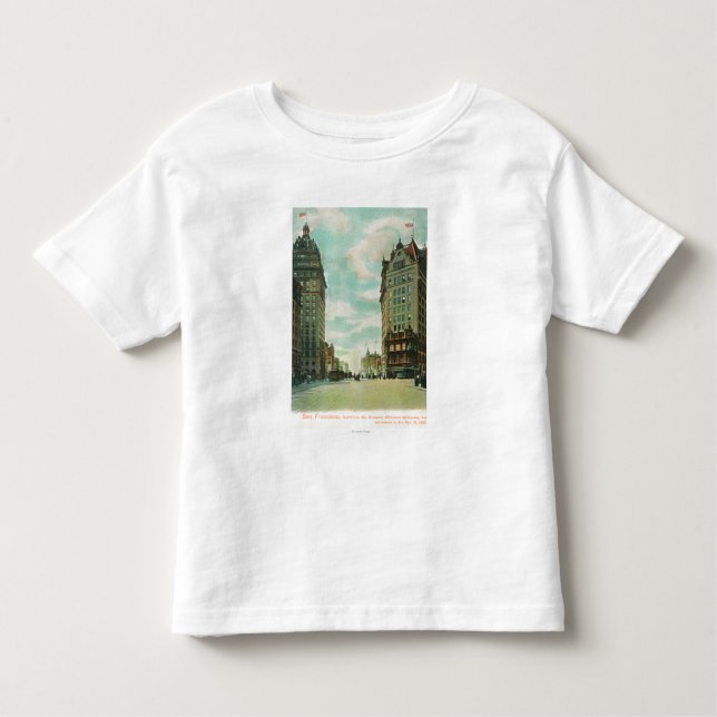 Camiseta Infantil Vista dos arranha-céus que sobreviveram a 1906 (Frente)
