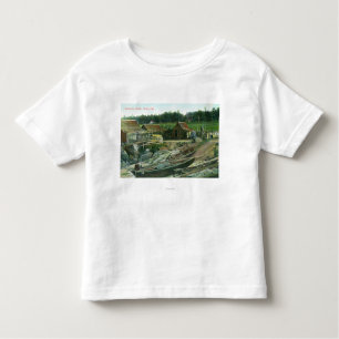 Camiseta Infantil Vista dos barcos na praia em Chinatown