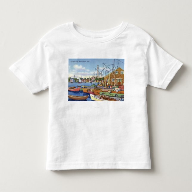 Camiseta Infantil Vista dos barcos no porto (Frente)
