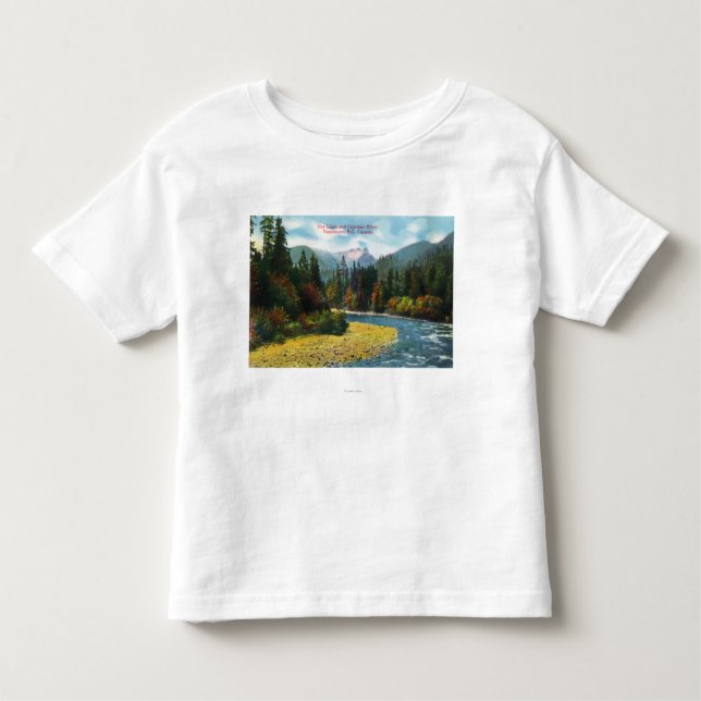 Camiseta Infantil Vista dos leões e do rio de Capilano (Frente)