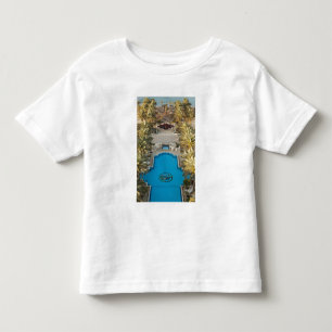 Camiseta Infantil Vista elevada da piscina do Herods Palace Hotel