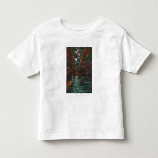 Camiseta Infantil Vista enluarada do canal (Frente)