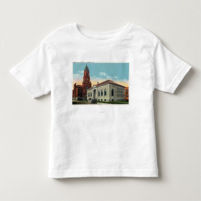 Camiseta Infantil Vista exterior da biblioteca e da câmara municipal (Frente)