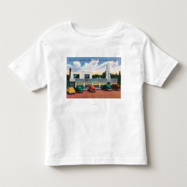 Camiseta Infantil Vista exterior da cafetaria da torre (Frente)