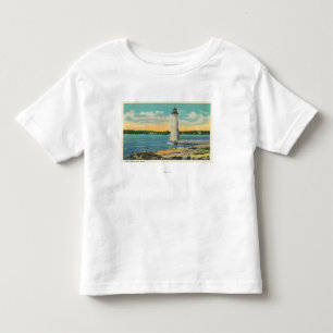 Camiseta Infantil Vista exterior da casa clara da ilha da rocha