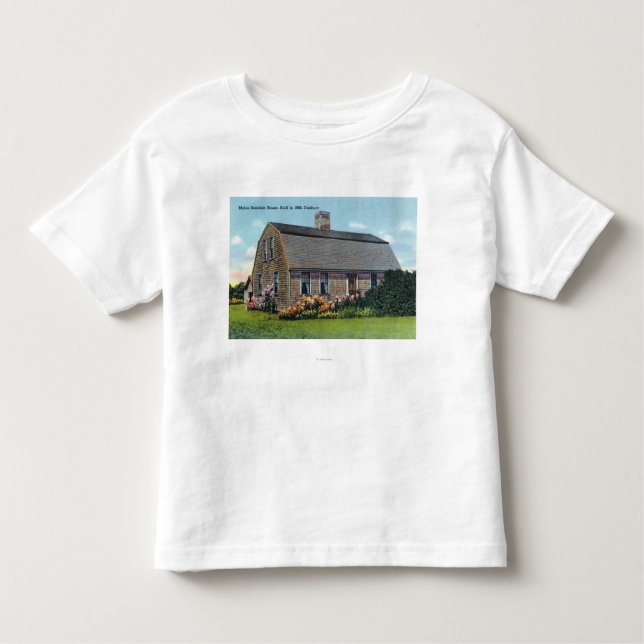 Camiseta Infantil Vista exterior da casa de Myles Standish (Frente)
