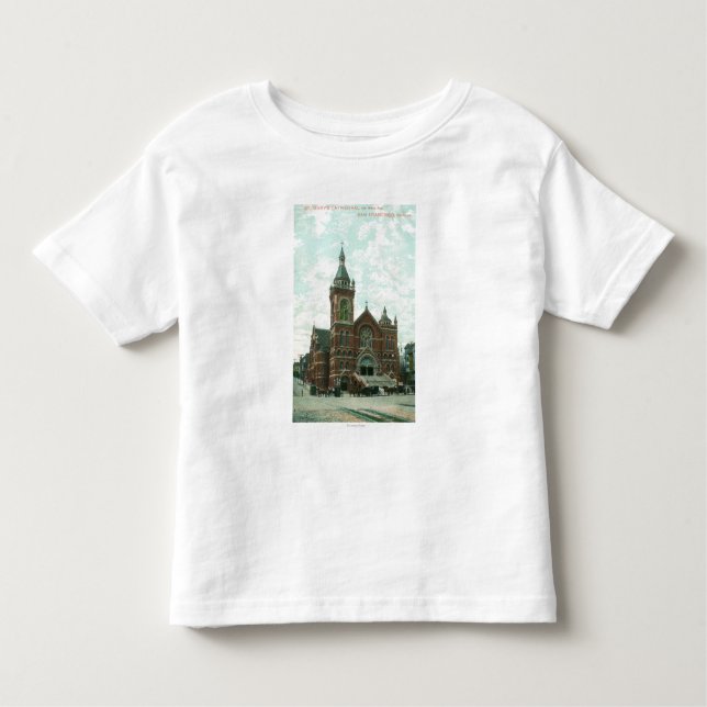 Camiseta Infantil Vista exterior da catedral de St Mary (Frente)