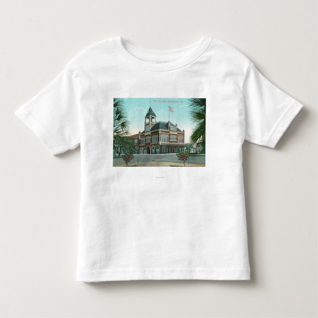 Camiseta Infantil Vista exterior da cidade HallHealdsburg, CA (Frente)